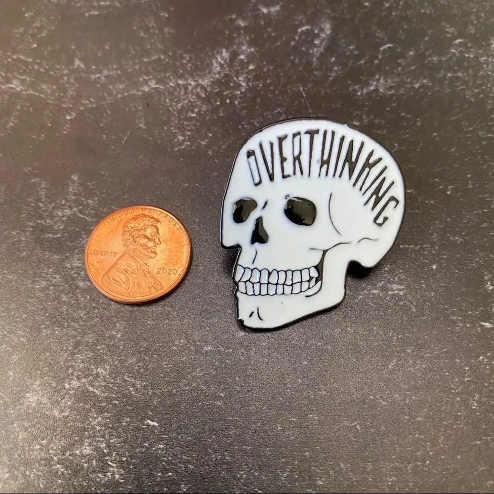 Overthinking Calavera Enamel Pin/ Brooch